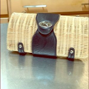 Rattan Straw Clutch Crossbody wristlet Purse